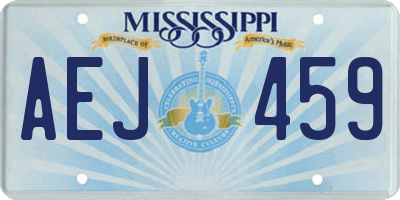 MS license plate AEJ459