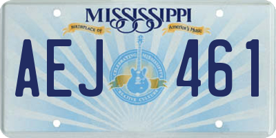 MS license plate AEJ461