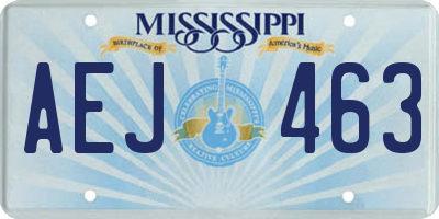 MS license plate AEJ463