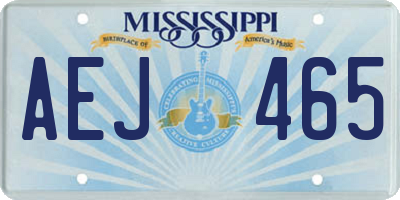 MS license plate AEJ465