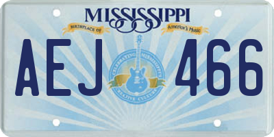 MS license plate AEJ466