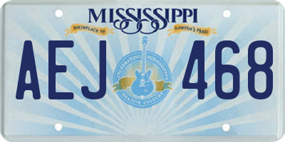 MS license plate AEJ468