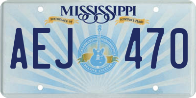 MS license plate AEJ470