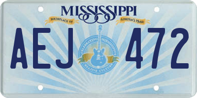 MS license plate AEJ472