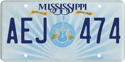 MS license plate AEJ474