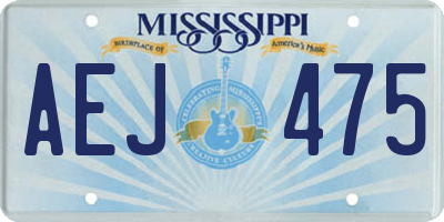 MS license plate AEJ475