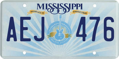 MS license plate AEJ476
