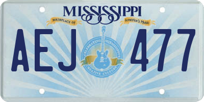 MS license plate AEJ477