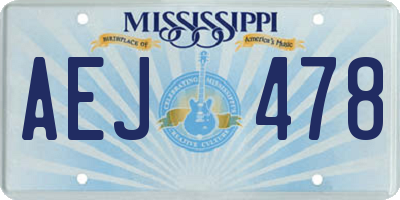 MS license plate AEJ478