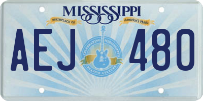 MS license plate AEJ480