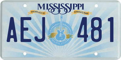 MS license plate AEJ481