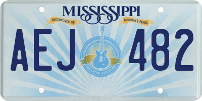 MS license plate AEJ482