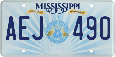 MS license plate AEJ490