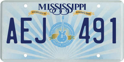 MS license plate AEJ491