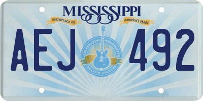 MS license plate AEJ492
