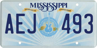 MS license plate AEJ493