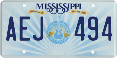 MS license plate AEJ494