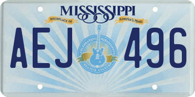 MS license plate AEJ496