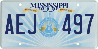 MS license plate AEJ497