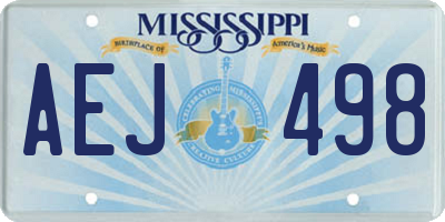 MS license plate AEJ498