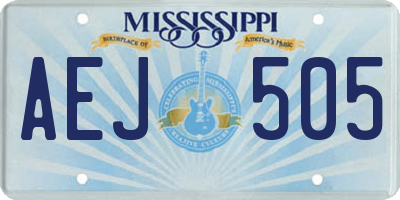 MS license plate AEJ505
