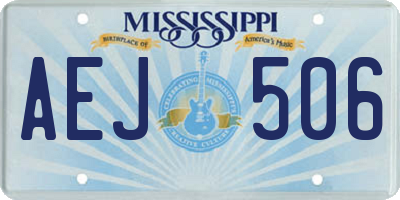 MS license plate AEJ506