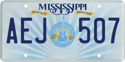 MS license plate AEJ507