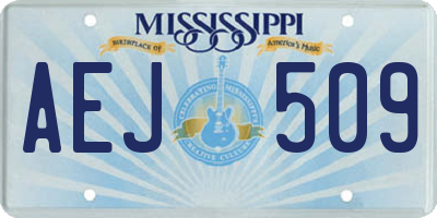 MS license plate AEJ509