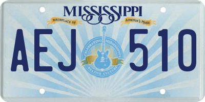 MS license plate AEJ510