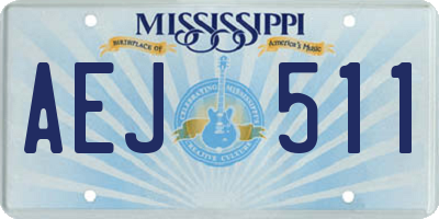 MS license plate AEJ511