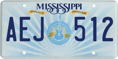 MS license plate AEJ512