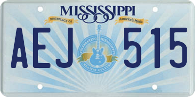 MS license plate AEJ515