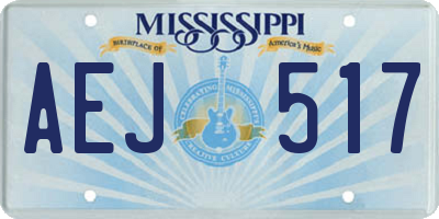 MS license plate AEJ517