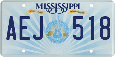 MS license plate AEJ518