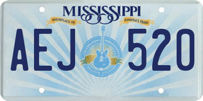 MS license plate AEJ520
