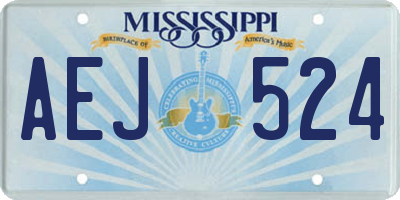 MS license plate AEJ524