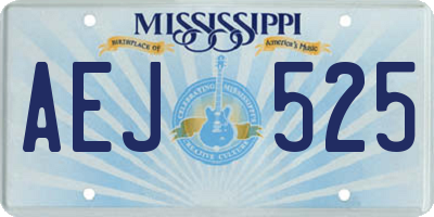 MS license plate AEJ525