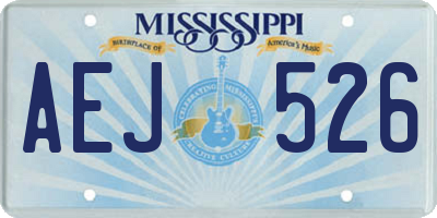 MS license plate AEJ526