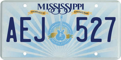 MS license plate AEJ527