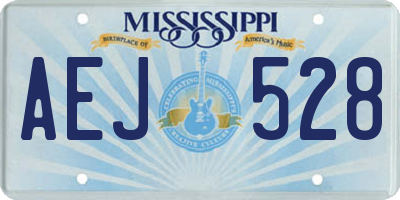 MS license plate AEJ528