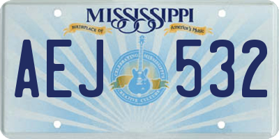 MS license plate AEJ532