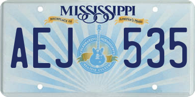 MS license plate AEJ535