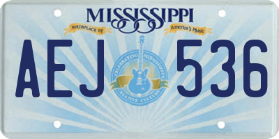 MS license plate AEJ536