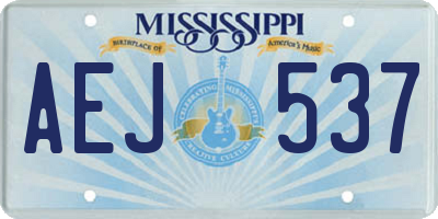 MS license plate AEJ537