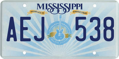 MS license plate AEJ538