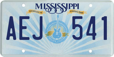 MS license plate AEJ541