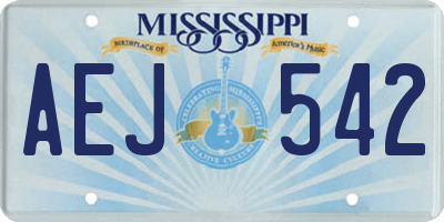 MS license plate AEJ542