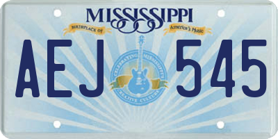 MS license plate AEJ545