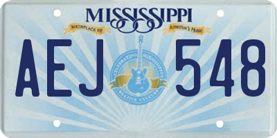 MS license plate AEJ548