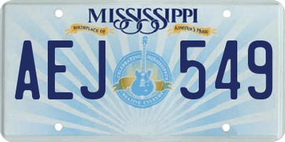 MS license plate AEJ549